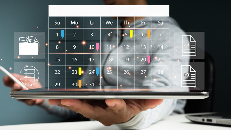Planificación del calendario de un día laborable efectivo